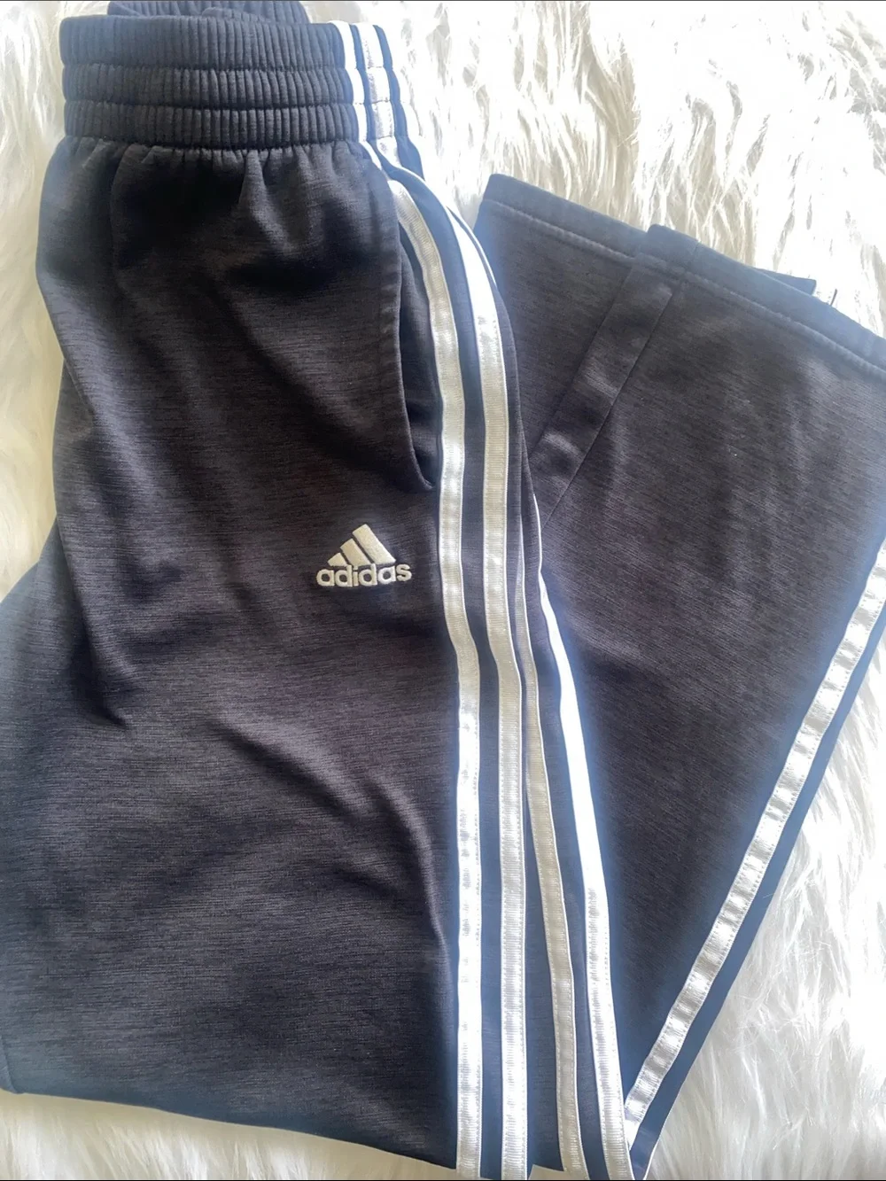 adidas Kids Navy Sweatpants with White 3-Stripes